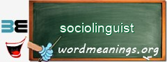 WordMeaning blackboard for sociolinguist